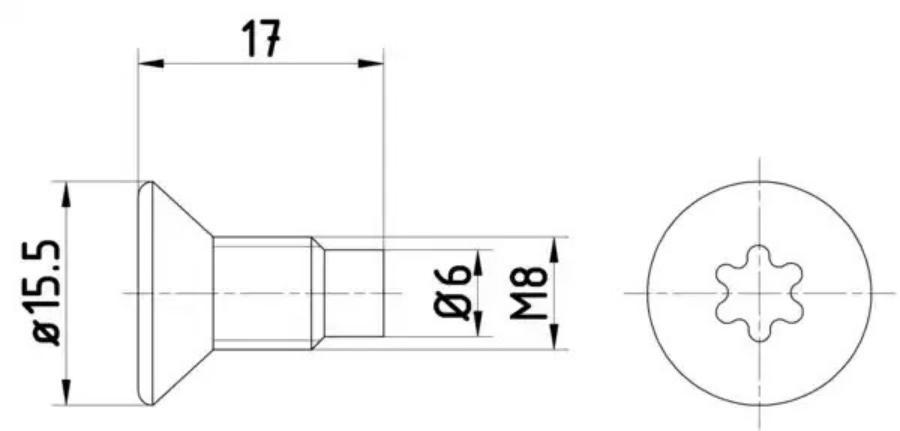 Болт крепеления тормозного диска M8x1,25 внутренний Torx (2 в уп.) перед/зад 