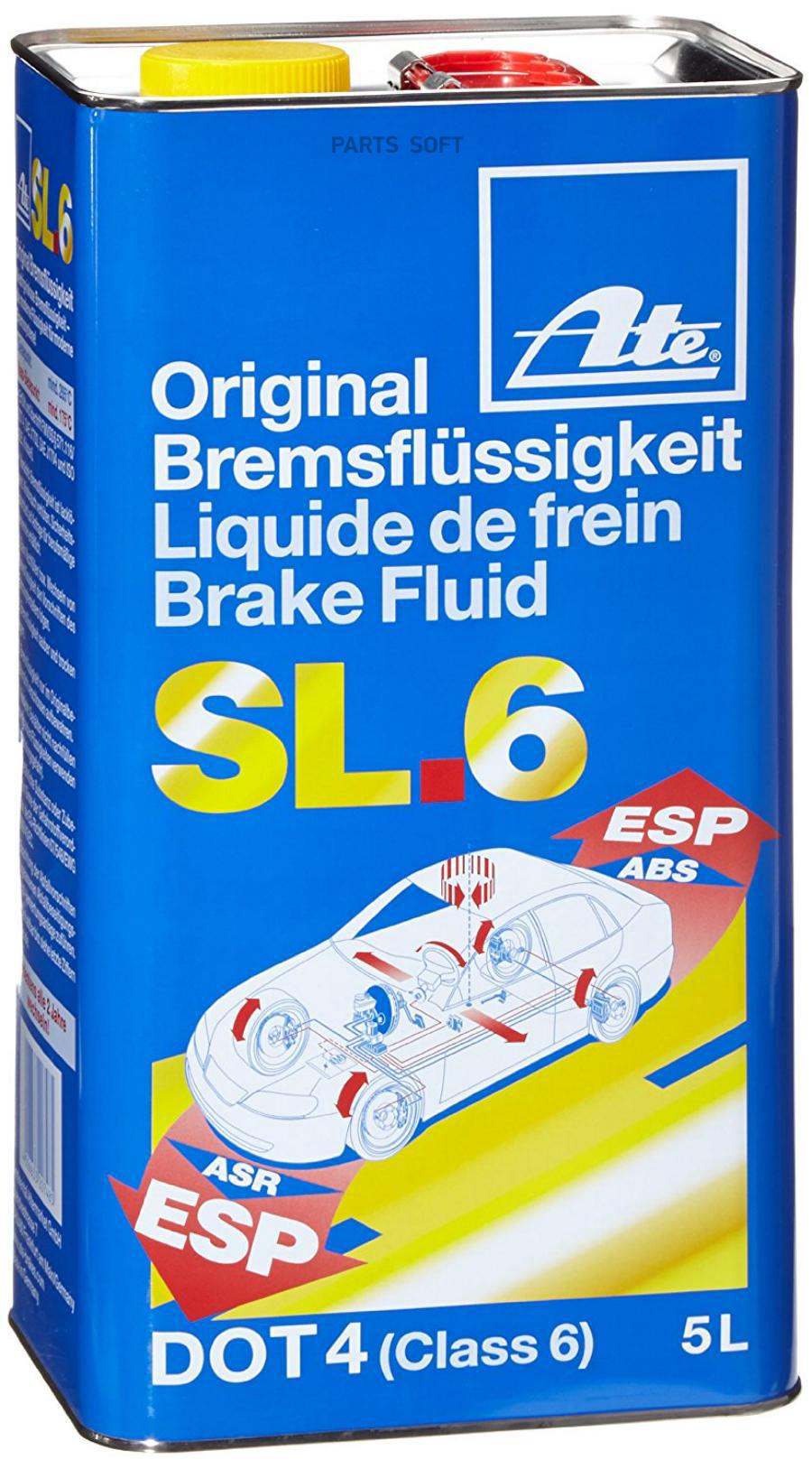 Жидкость тормозная dot 4, "Brake Fluid SL.6", 5л