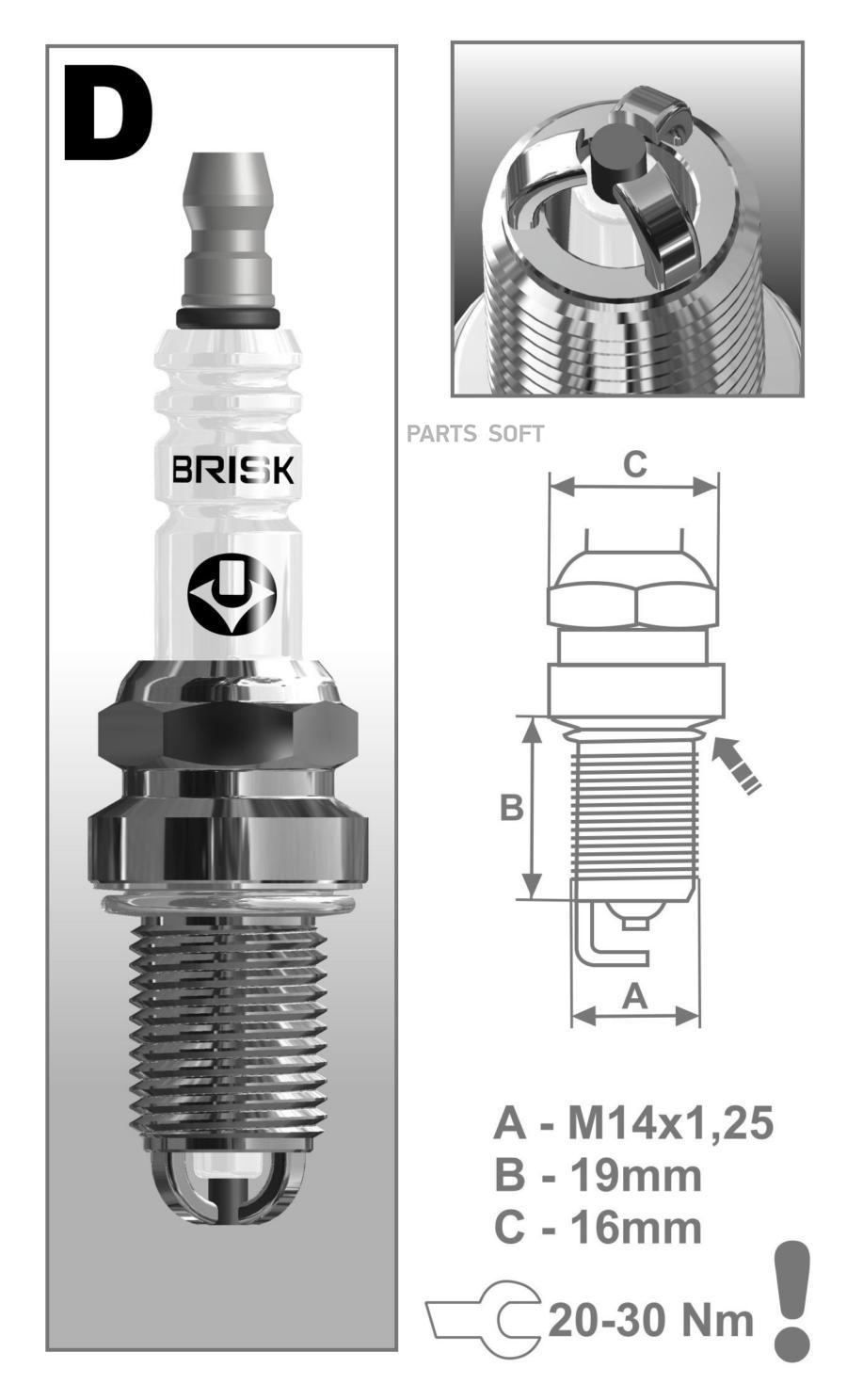 Свеча BRISK DR15TC купить в РЕКОРД-АВТО Калининградская область