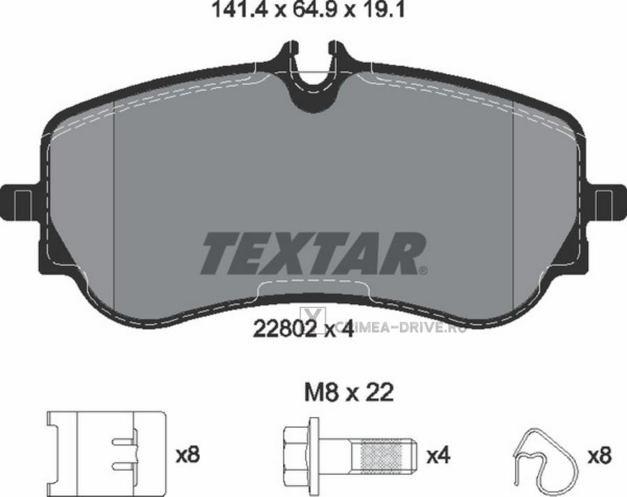 2280201 TEXTAR Комплект тормозных колодок, дисковый тормоз