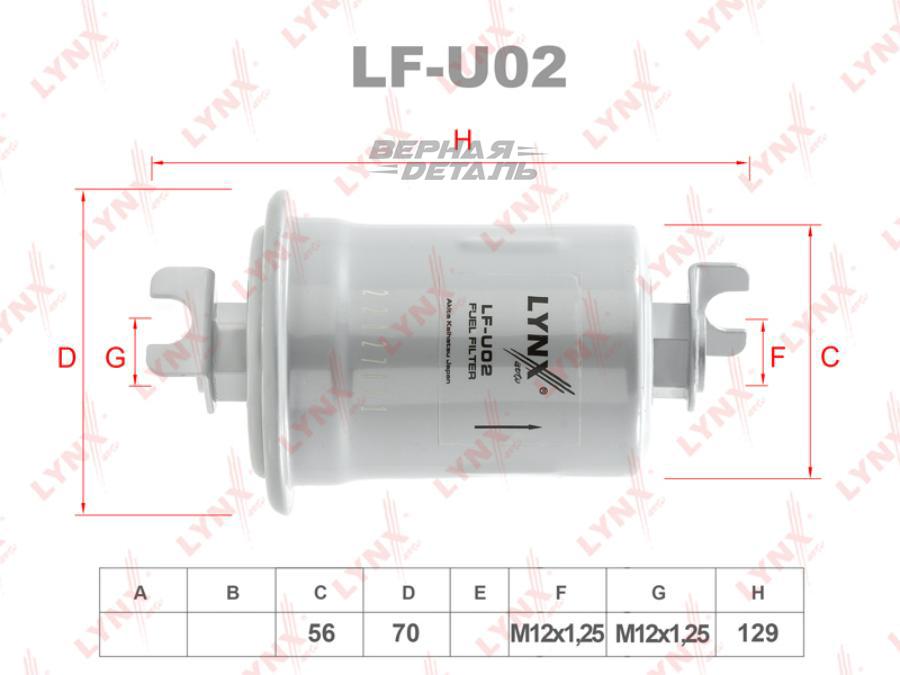 LFU02 LYNXAUTO Топливный фильтр