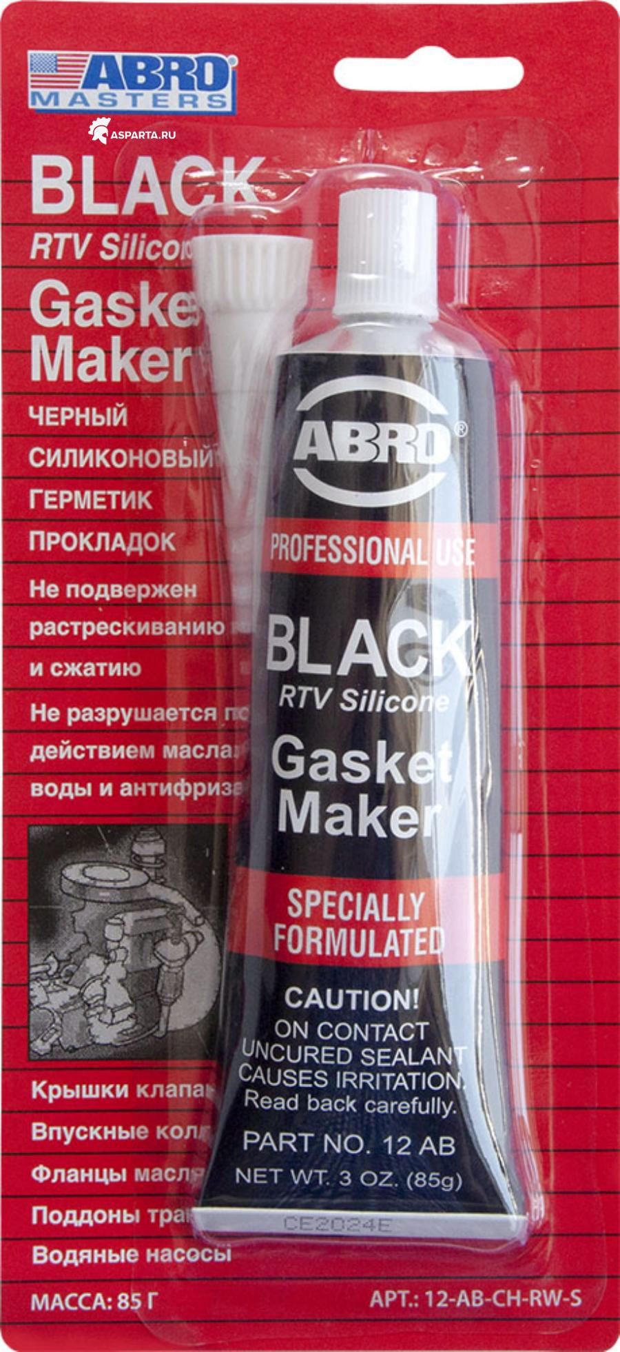 12ABCHRWS ABRO Герметик прокладок (чёрный) ABRO MASTERS 85 г