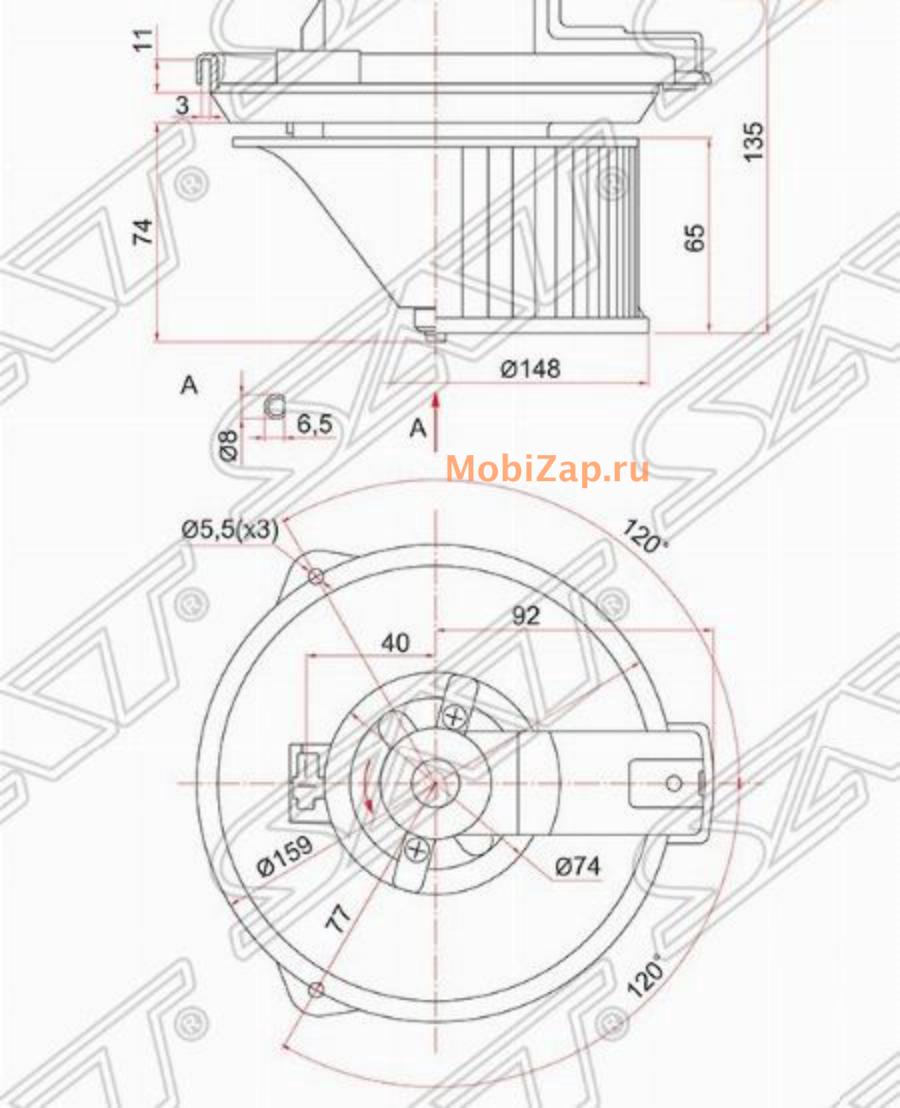 SAT ST8710312030 Мотор отопителя салона TOYOTA COROLLA SPACIO / SPRINTER /  CARIB / LEVIN / TRUENO AE1## купить в Москве | mobizap.ru