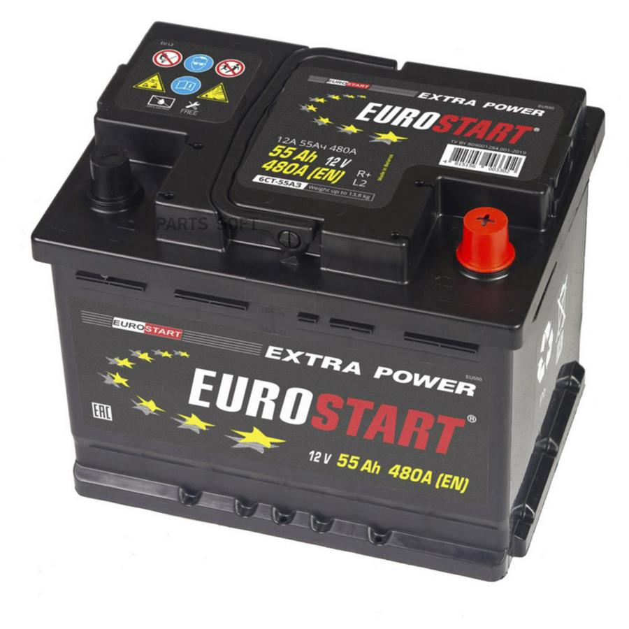 EUROSTART Extra Power 6ст-75r. EUROSTART eu1000 аккумуляторная батарея 100ah EUROSTART Extra Power r+. Автомобильный аккумулятор EUROSTART Extra Power eu1000 6ст-100 Sgт, черный. Аккумулятор EUROSTART 60 А/Ч.