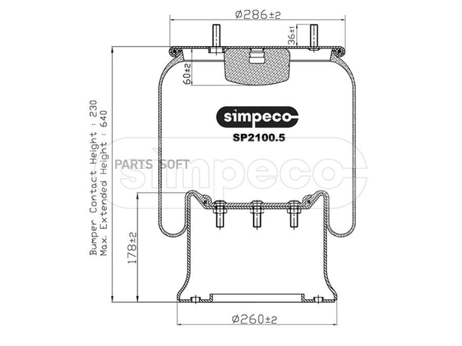 SP21005014 SIMPECO Воздушная подушка (опора пневматическая)