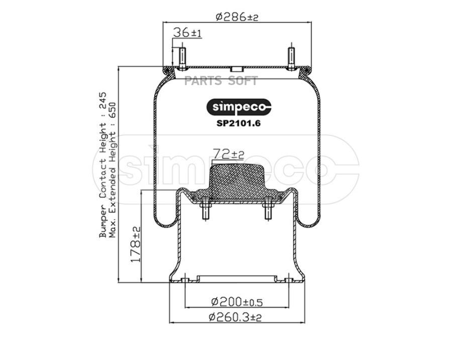 SP21016014 SIMPECO Воздушная подушка (опора пневматическая)
