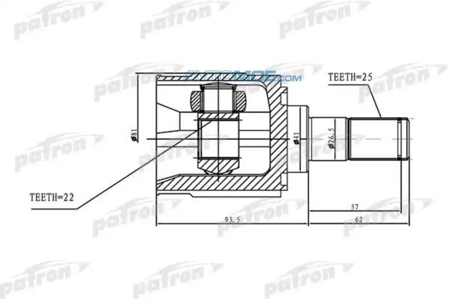 Внутренний 25. Шрус patron pcv1168. Patron pcv1924 шрус внутренний. Шрус внутренний patron pcv1760. Шрус внутренний 25x41x22 Cedia.