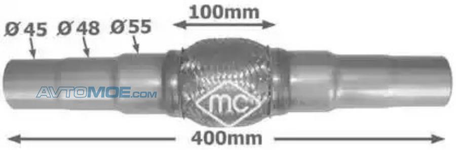 48 12 55 48. Гофра глушителя STC t402047. Гофра трехслойная усиленная (304 сталь) 51/100s Transmaster. Гофра 100мм.