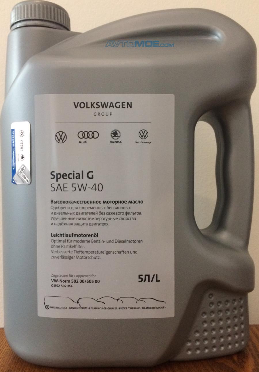 5L original VW 5W40 Benzin Motoröl G052502M4 Special G 502.00