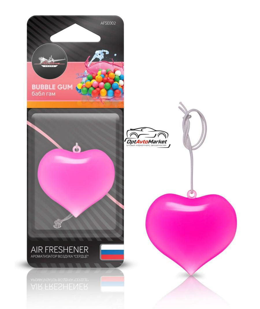 AFSE002 AIRLINE Ароматизатор подвесной пластик "Сердце" бабл гам (AFSE002)