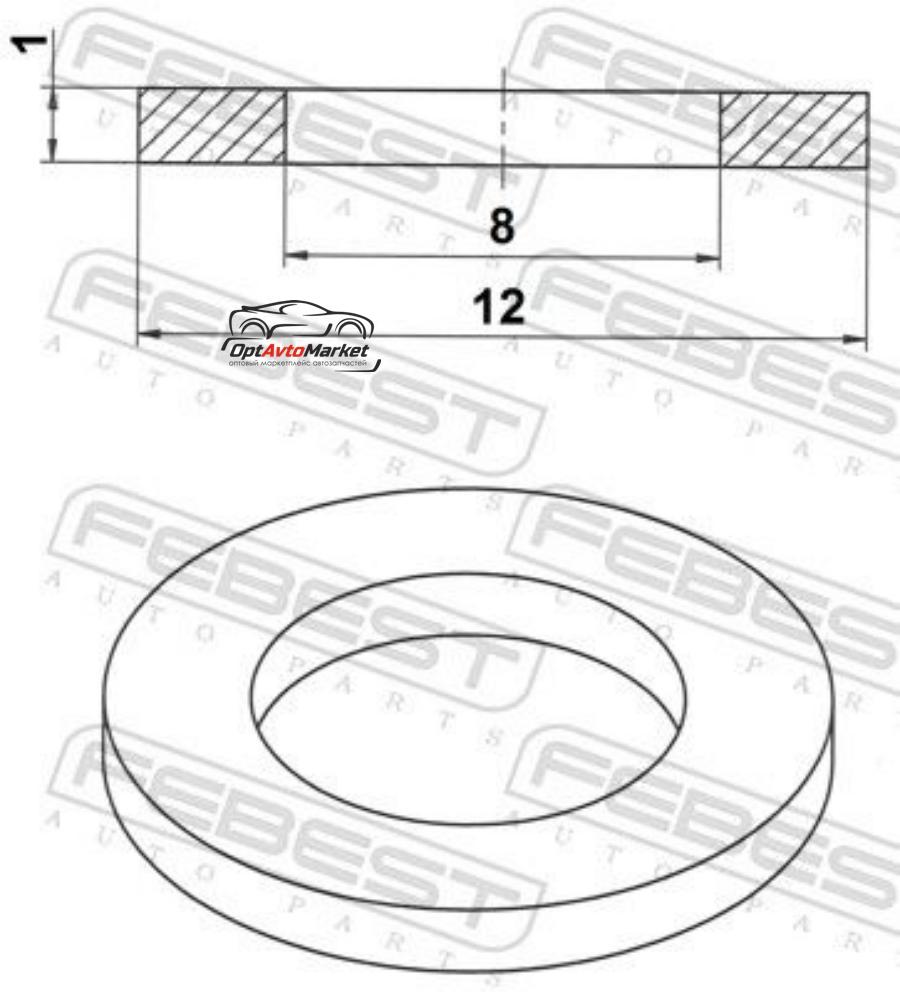 Уплотнительное кольцо, резьбовая пробка маслосливн. отверст. FEBEST  88430081210A купить в магазине Новокузнецк