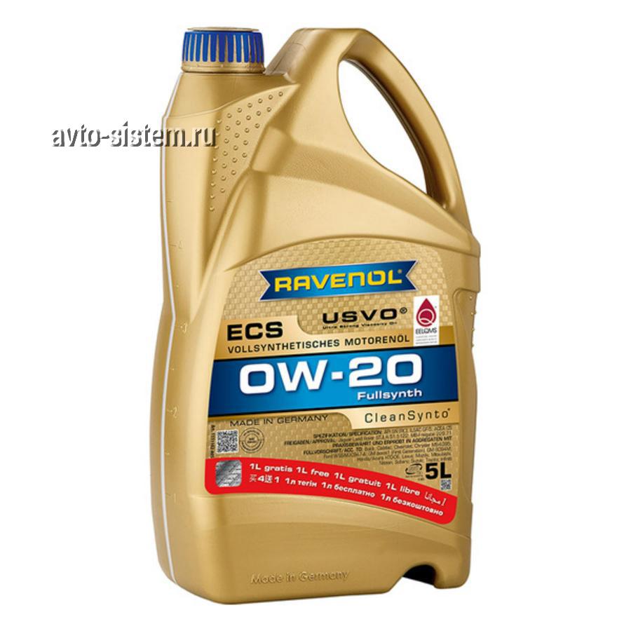 1111102A05 RAVENOL Моторное масло RAVENOL ECS EcoSynth 0W-20, 5 литров (акция 4+1)