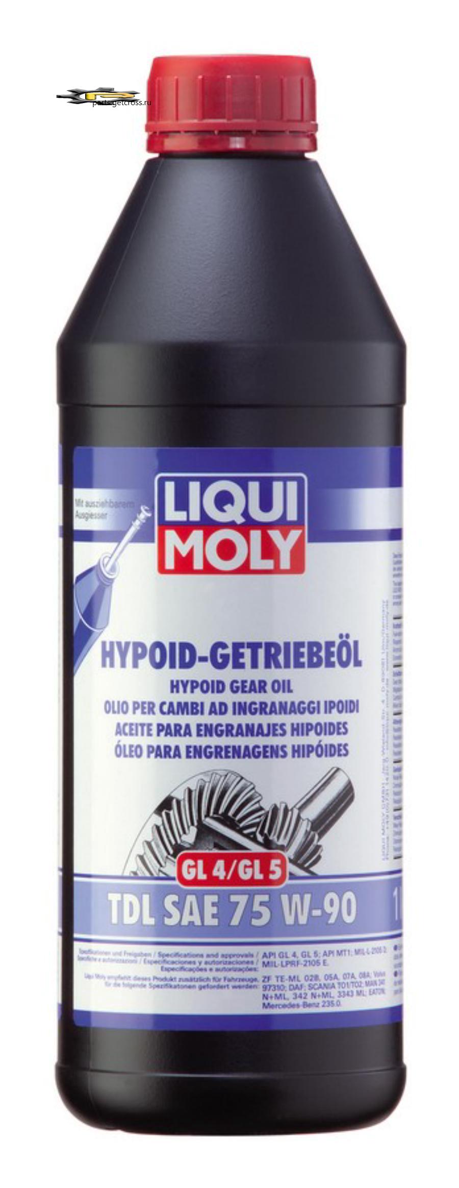 1407 LIQUI MOLY 1407 LiquiMoly П/с. тр.масло Hypoid-Getrieb.TDL 75W-90 GL-4/GL-5/MT-1 (1л)