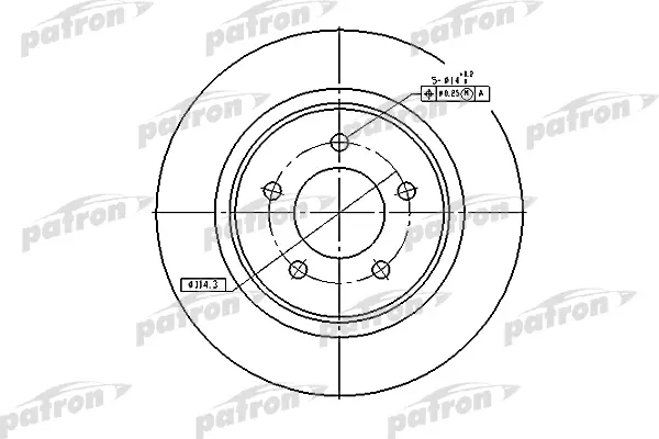 PBD5386 PATRON Тормозной диск PATRON PBD5386