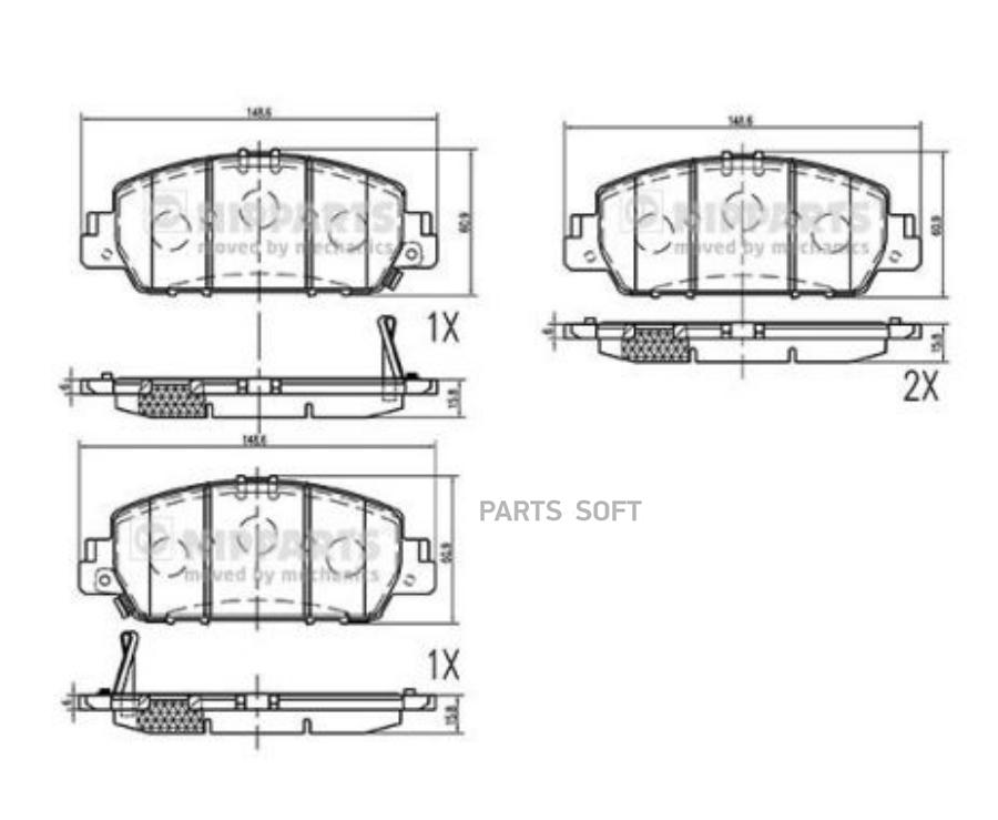 Колодки тормозные HONDA ACCORD 14- передние NIPPARTS N3604074