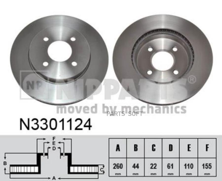 Диск тормозной NIPPARTS N3301124