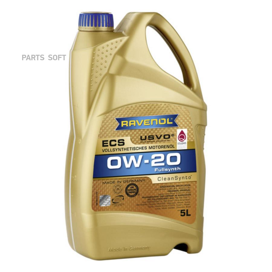 Масло моторное ECS 0W-20 5л (синтетика+ПАО) RAVENOL 1111102005