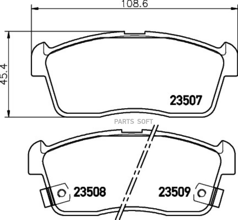 Комплект тормозных колодок дисковый тормоз BEHR-HELLA 8DB355009631