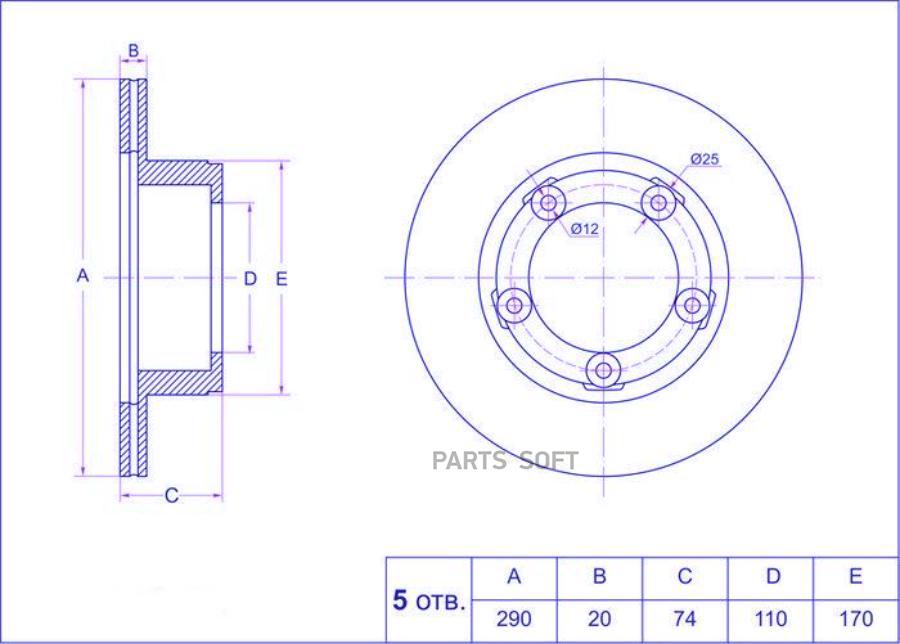 Диск тормозной TIGUAR TGMB295970