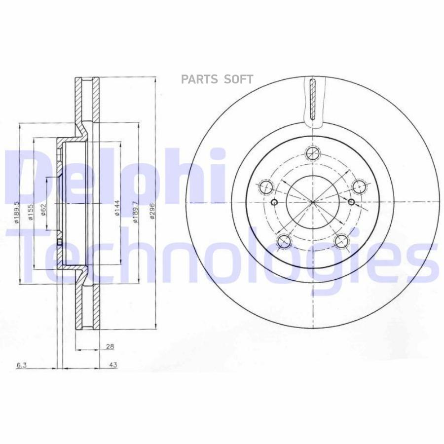 Тормозной диск DELPHI BG4114C