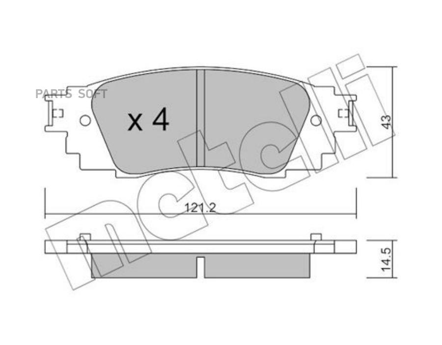 Brake Pad Set disc brake METELLI 2210890