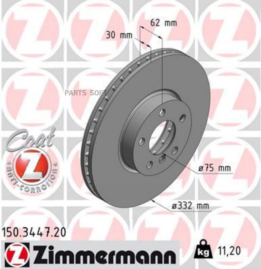 Тормозной диск ZIMMERMANN 150344720