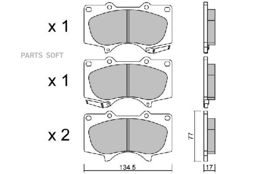 Brake Pad Set disc brake AISIN BPTO1017