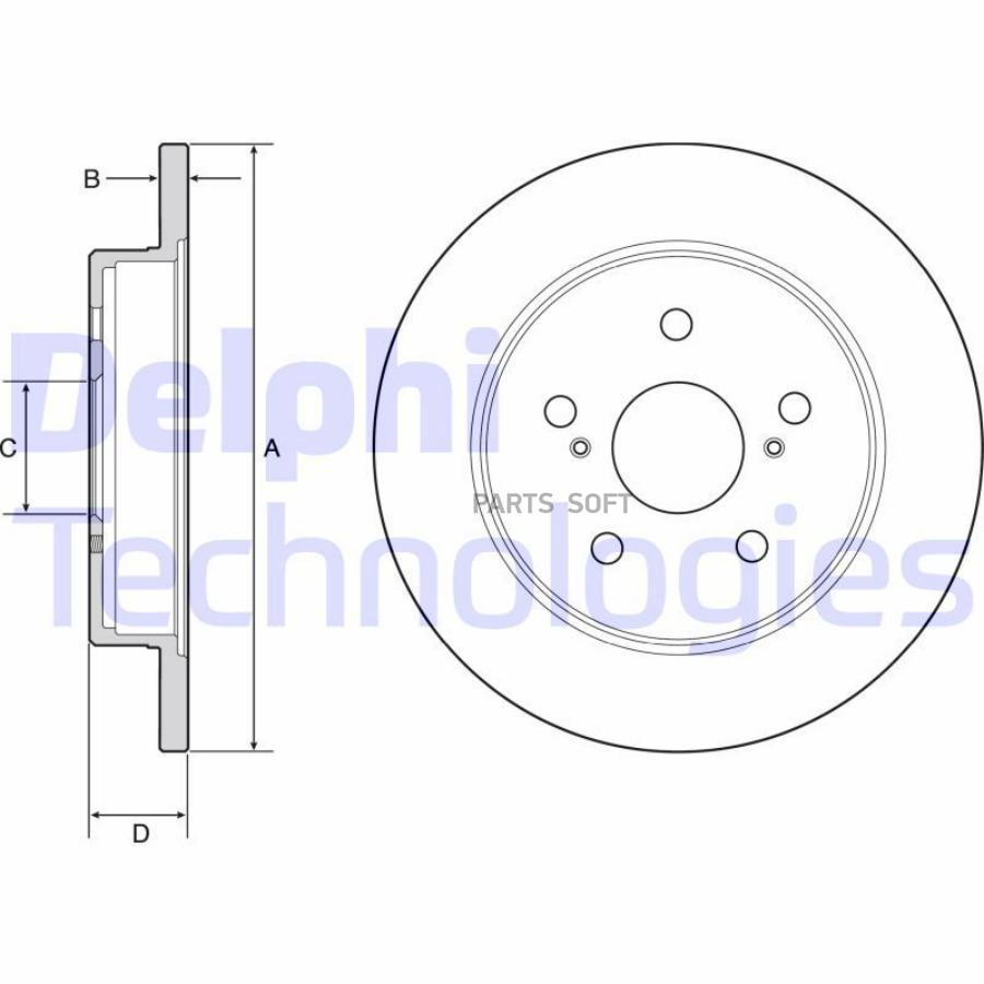 Диск тормозной (2шт в уп) DELPHI BG4928C