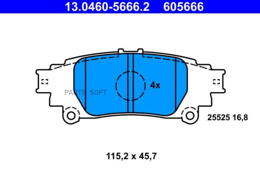 Колодки зад LEXUS GS IV L10 (2012-)IS III Saloon XE30 (2013-) ATE 13046056662