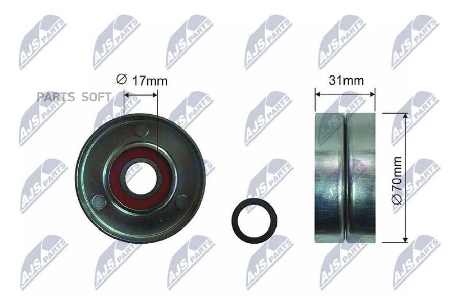 Ролик натяжителя клинового ремня (toyota rav-4 05-13 corolla 07- camry 06-11 matrix 08- scion 07- solara 03-08) NTY RNKTY000