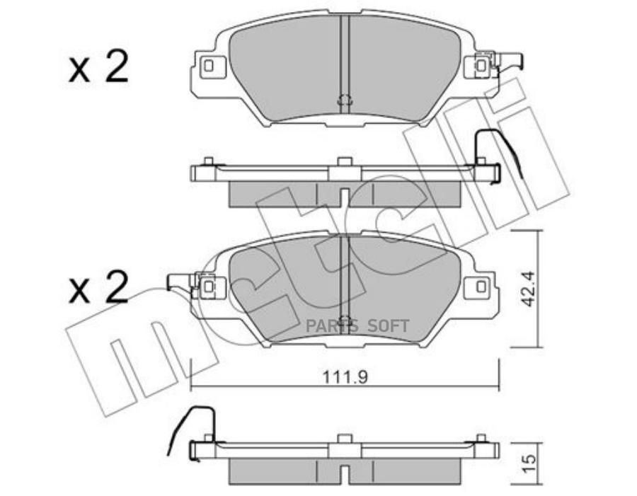 Brake Pad Set disc brake METELLI 2211580