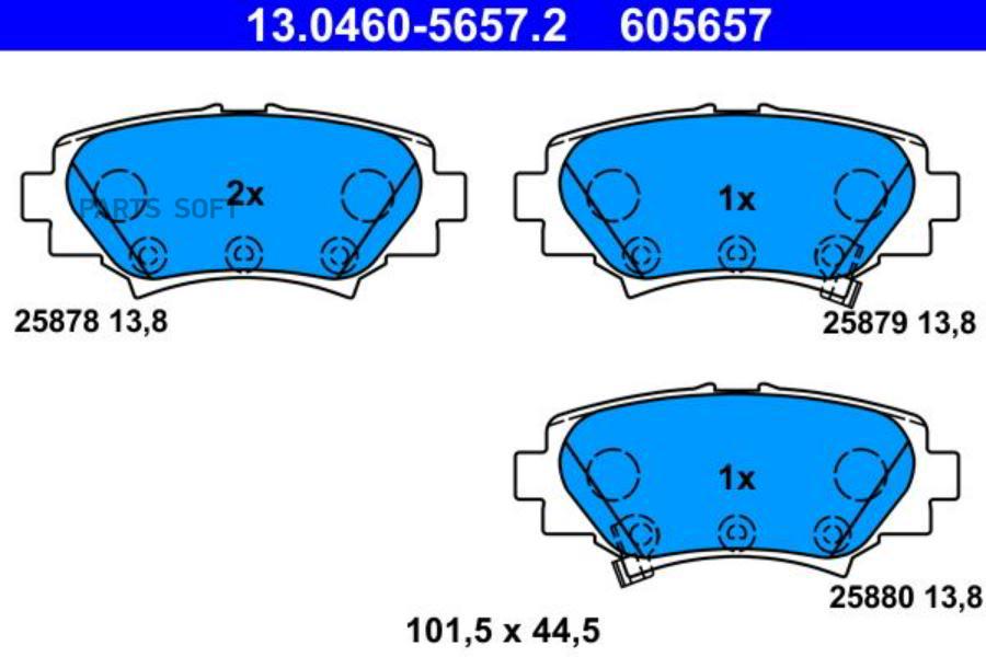 Brake Pad Set disc brake ATE 13046056572