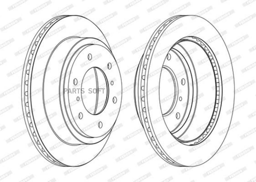 Диск тормозной задний вентилируемый NITSUBISHI Pajero III IV Pajero Sport (цена за 1 шт мин кол-во 2 шт) FERODO DDF1385C