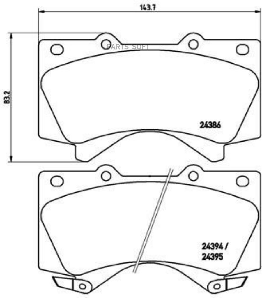 Тормозные колодки передние BREMBO P83107X