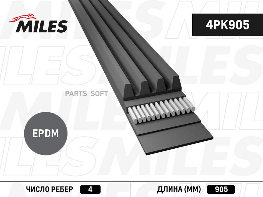 Ремень приводной поликлиновой MILES 4PK905