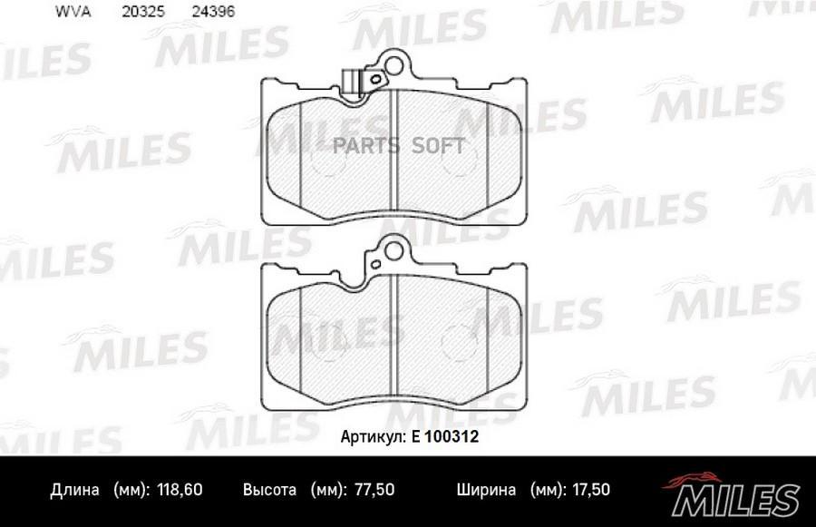 Колодки тормозные LEXUS GS 300/450h/460 05- передние MILES E100312