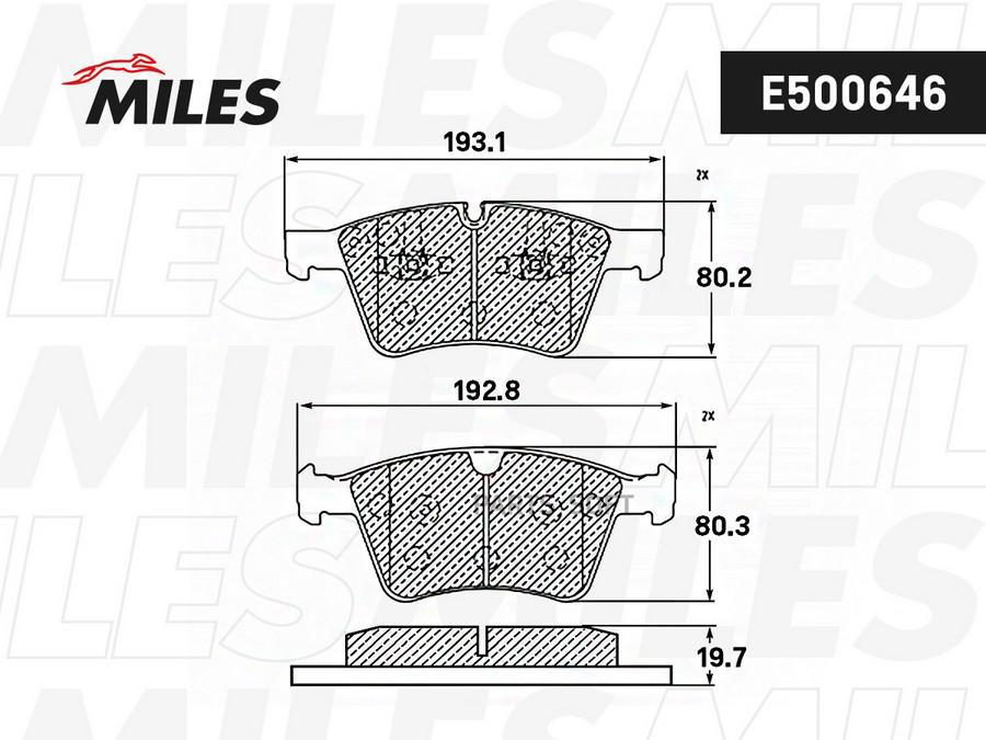 Колодки тормозные MERCEDES GL X164 42-50/ML W164 50/R W241 50 передние Ceramic MILES E500646