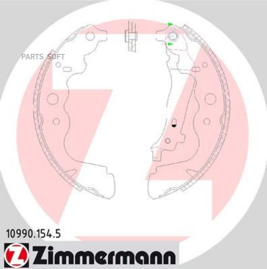 КОЛОДКИ ТОРМОЗНЫЕ БАРАБАННЫЕ RENAULT DACIA MB DO ZIMMERMANN 109901545