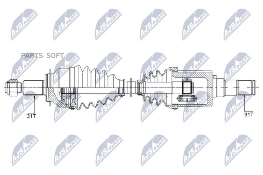 Полуось- MAZDA 6 25 ATM 12- CX-5 25 2WD ATM 12- /лев/ | перед лев | NTY NPWMZ040