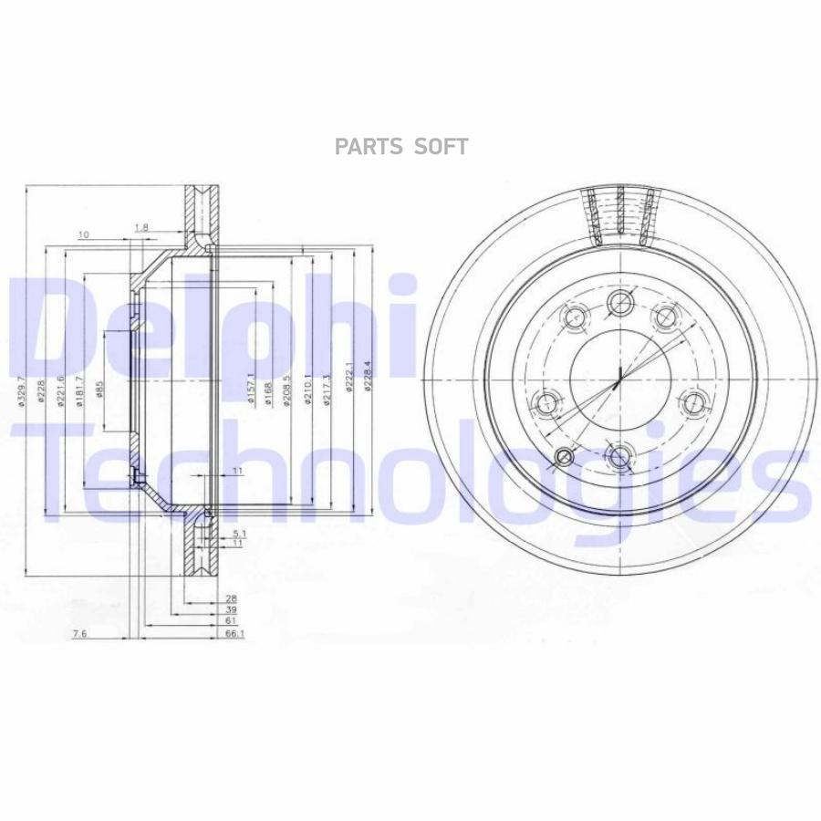 Диск тормозной DELPHI BG3775C