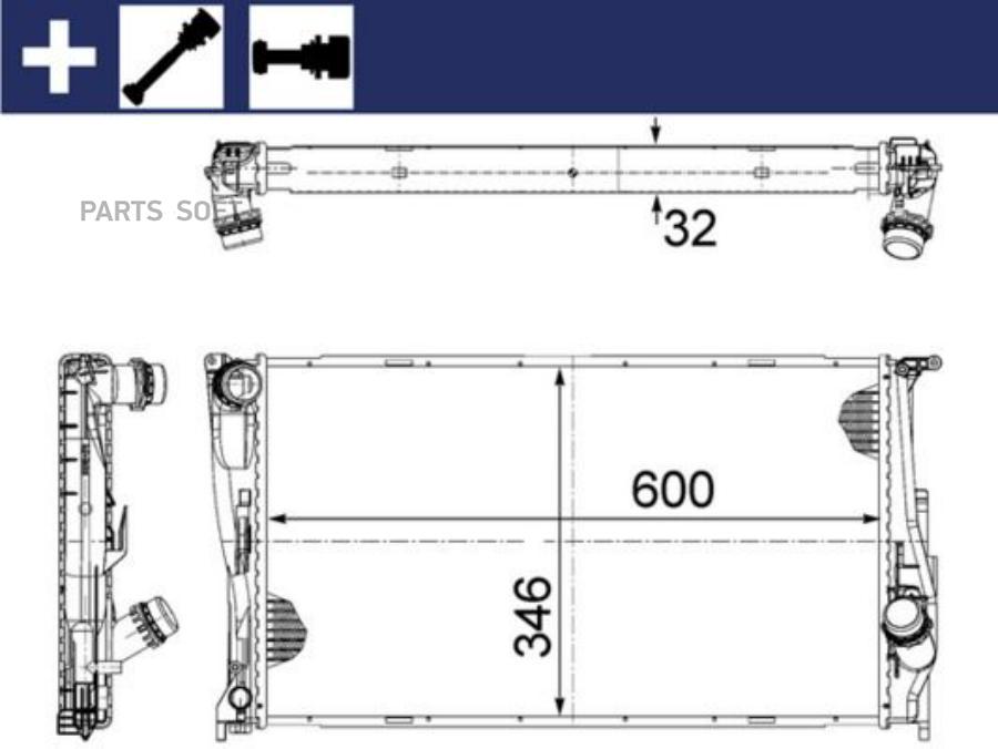 Радиатор охлаждающей жидкости MAHLE CR1083000S