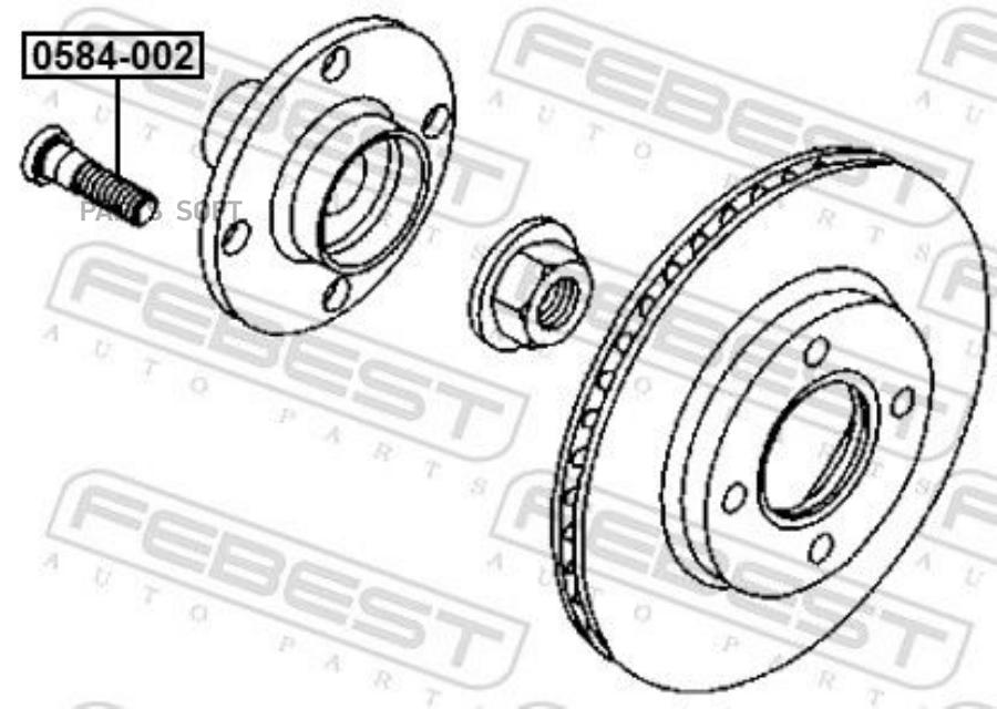 Шпилька колесная FEBEST 0584002