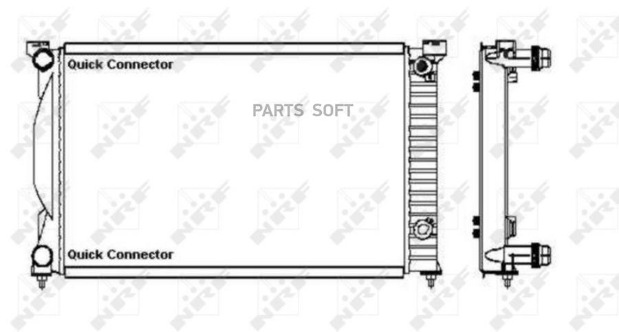 Радиатор двигателя (Al) AUDI A4 19D 01- NRF 50543A