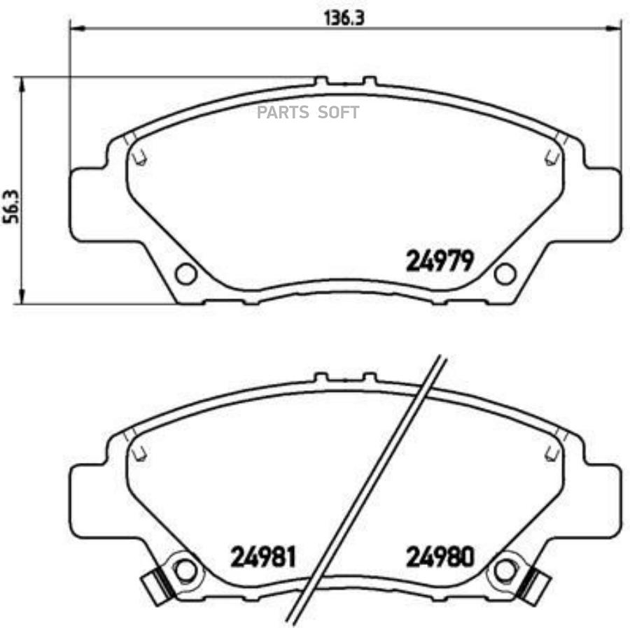 Brake Pad Set disc brake BREMBO P28050X