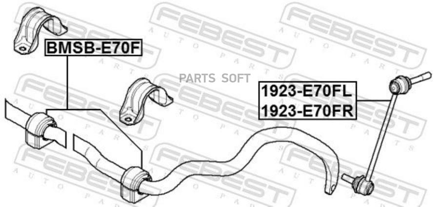Втулка переднего стабилизатор D271 (комплект) FEBEST BMSBE70FKIT