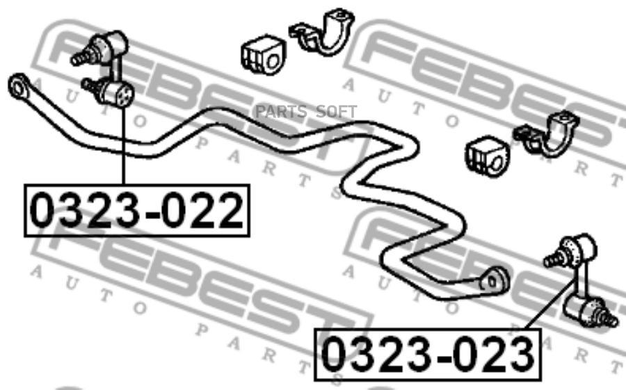 ТЯГА СТАБИЛИЗАТОРА ПЕРЕДНЯЯ ПРАВАЯ FEBEST 0323022