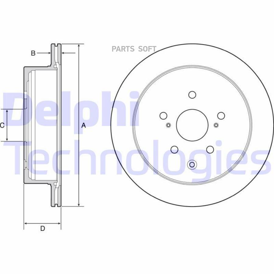 Диск тормозной (2шт в уп) DELPHI BG4929C