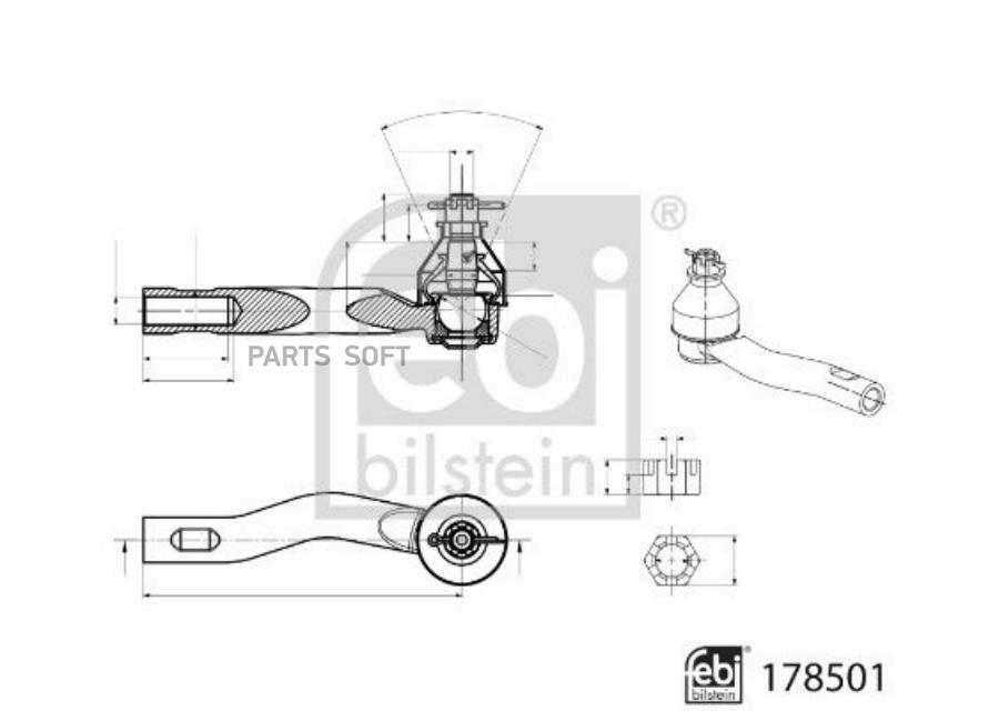 Наконечник поперечной рулевой тяги FEBI 178501