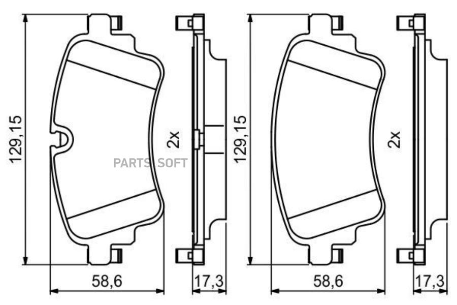 Дисковые колодки задние BOSCH 0986494833