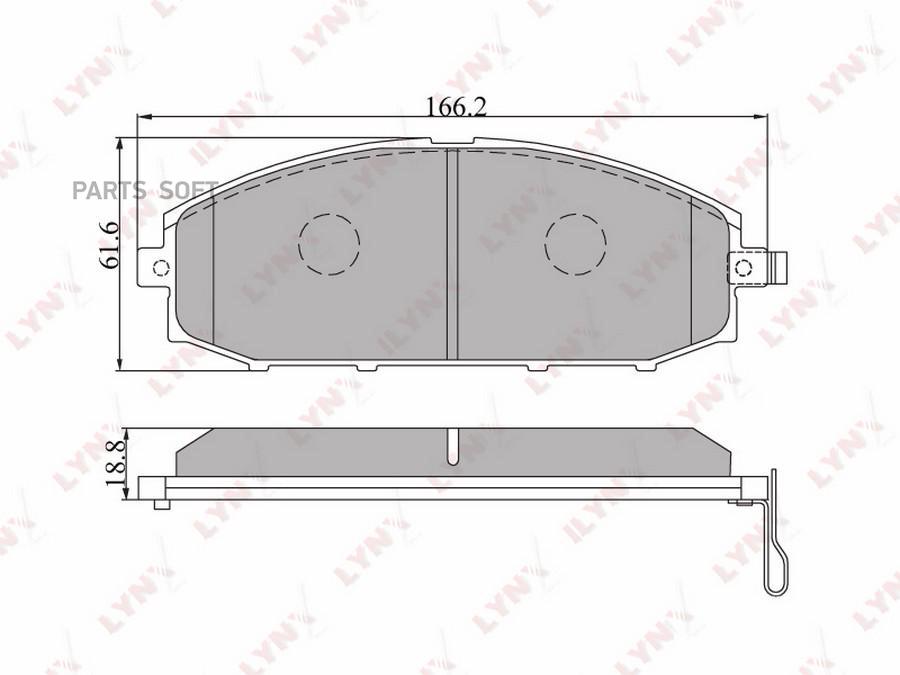 тормозные колодки передние nissan patrol bd-5715 LYNXAUTO BD5715